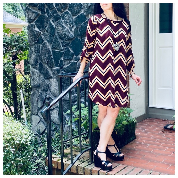 CHEVRON PRINT TUNIC DRESS - Picture 13 of 15